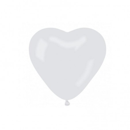 Set 100 baloane forma inimioara, 30 cm, latex alb