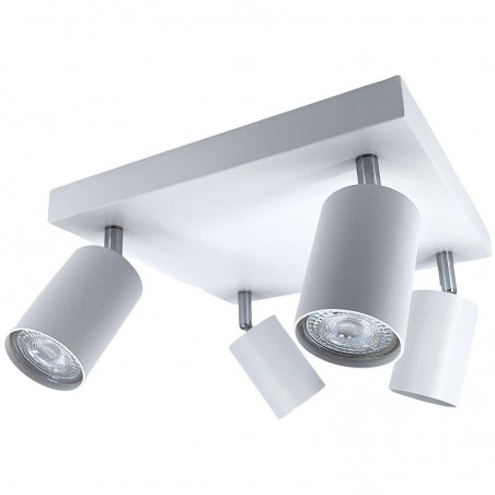 Plafoniera tavan, 4 LED-uri 35W, unghi de rotatie 350 grade, corp alb mat, conector cromat