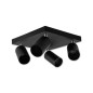 Plafoniera reglabila, 4 LED-uri GU10, montare pe tavan, negru Plafoniera reglabila, 4 LED-uri GU10, montare pe tavan, negru
