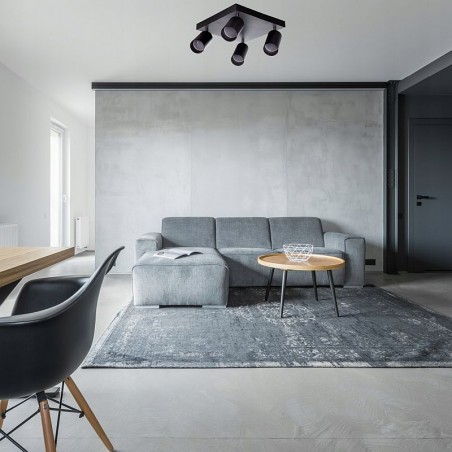 Plafoniera reglabila, 4 LED-uri GU10, montare pe tavan, negru