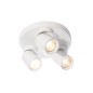 Plafoniera rotunda cu 3 spoturi reglabile, GU10, 3x35W, alb mat, aluminiu Plafoniera rotunda cu 3 spoturi reglabile, GU10, 3x35W, alb mat, aluminiu