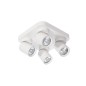 Aplica patrata de tavan, 4 spoturi reglabile, GU10, 35W, aluminiu, alb mat Aplica patrata de tavan, 4 spoturi reglabile, GU10, 35W, aluminiu, alb mat
