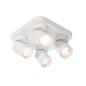Aplica patrata de tavan, 4 spoturi reglabile, GU10, 35W, aluminiu, alb mat Aplica patrata de tavan, 4 spoturi reglabile, GU10, 35W, aluminiu, alb mat