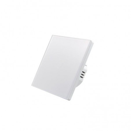 Intrerupator touch RF, panou tactil cu 1 buton iluminat, control telecomanda, alb