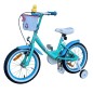 Bicicleta copii, 16 inch, cos cumparaturi, scaun ajustabil, roti si maner detasabile, turcoaz