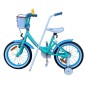 Bicicleta copii, 16 inch, cos cumparaturi, scaun ajustabil, roti si maner detasabile, turcoaz