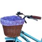 Bicicleta dama, 24 inch, V-brake, cos cumparaturi, portbagaj, sonerie, turcoaz, RESIGILAT