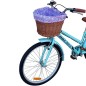 Bicicleta dama, 24 inch, V-brake, cos cumparaturi, portbagaj, sonerie, turcoaz, RESIGILAT