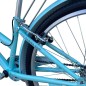 Bicicleta dama, 24 inch, V-brake, cos cumparaturi, portbagaj, sonerie, turcoaz, RESIGILAT