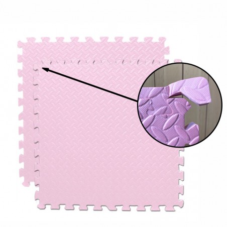 Covoras puzzle XL, 60x60 cm, grosime 2 cm, spuma EVA, 2 piese, roz, RESIGILAT