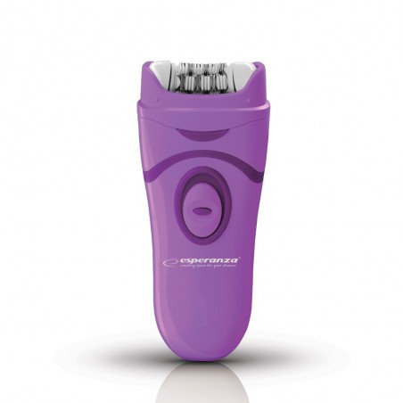 Epilator fara fir, 2 trepte viteza, 16 pensete, forma ergonomica, violet, Esperanza