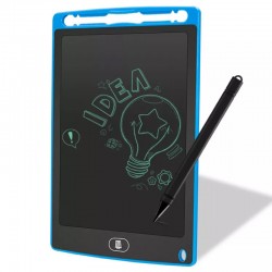 Tableta LED grafica pentru scris si desenat, creion stylus, buton stergere automata, albastru