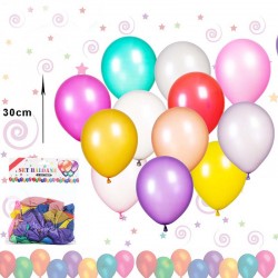Set 50 baloane sidefate, 30 cm, forma ovala, diverse culori