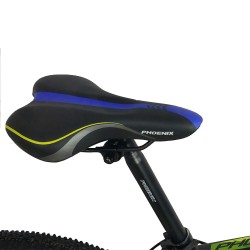 Bicicleta Mountain Bike 26 inch, cadru otel, frane pe disc, 21 viteze Shimano, albastru-galben, Tornado Phoenix