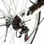 Bicicleta dama, roti 28 inch, 7 viteze Shimano, V-Brake, cos cumparaturi, portbagaj, alb turcoaz, RESIGILAT