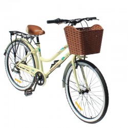Bicicleta dama cu cos, roti 26 inch, 7 viteze, schimbator Shimano, cadru otel 17", RESIGILAT