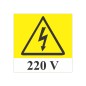 Semn avertizare pericol electrocutare 220V fosforescent, 7x7 cm