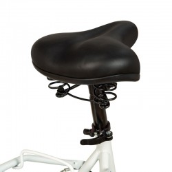 Bicicleta dama, roti 28 inch, 7 viteze Shimano, V-Brake, cos cumparaturi, portbagaj, alb turcoaz