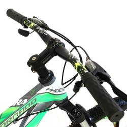 Bicicleta MTB hardtail 26 inch, Shimano 21 viteze, cadru otel, portocaliu-verde, Tornado Phoenix