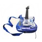 Chitara electrica cu microfon, 6 melodii, reglare ritm, curea chitara, cablu MP3, albastru
