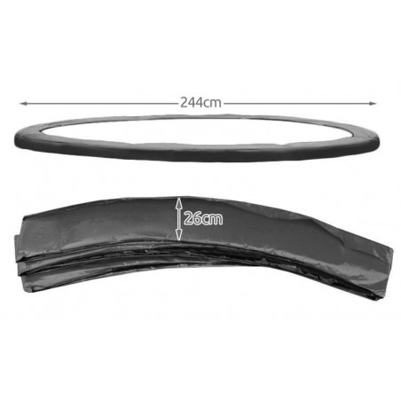 Protectie arcuri trambulina, diametru 244 - 252 cm, rezistenta UV, universal, negru