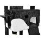 Ansamblu de joaca pentru pisici, 5 etaje, materiale ecologice, jucarie inclusa, 170x90x49cm , 18kg, negru/alb