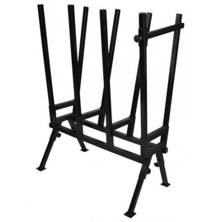 Suport metalic pentru taiat lemne, reglare inaltime 104-111cm, 4 suporti, pliabil, 78x45x111cm, negru