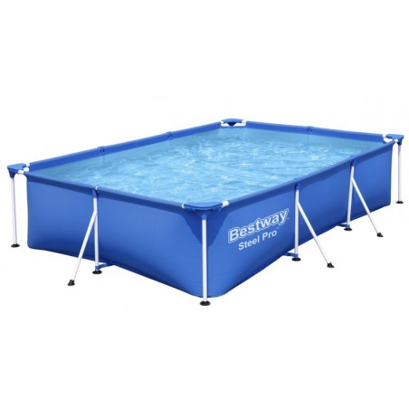 Piscina gonflabila rectangulara 300 x 201 x 66cm, elemente montare, 3 straturi, 3300L, albastru