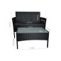 Set mobilier gradina, 4 piese, masuta, fotolii, canapea, model ratan, negru Set mobilier gradina, 4 piese, masuta, fotolii, canapea, model ratan, negru