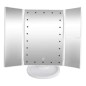 Oglinda cosmetica LED, rotativa, iluminare reglabila, zoom 2x si 3x, alimentare USB si baterii, alba Oglinda cosmetica LED, rotativa, iluminare reglabila, zoom 2x si 3x, alimentare USB si baterii, alba