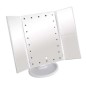 Oglinda cosmetica LED, rotativa, iluminare reglabila, zoom 2x si 3x, alimentare USB si baterii, alba Oglinda cosmetica LED, rotativa, iluminare reglabila, zoom 2x si 3x, alimentare USB si baterii, alba