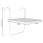 Masa de balcon rabatabila 40x52 cm, unghi inclinare ajustabil, cadru otel alb, RESIGILAT Masa de balcon rabatabila 40x52 cm, unghi inclinare ajustabil, cadru otel alb, RESIGILAT