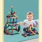 Set magnetic de constructie pentru copii, 136 piese multicolor, cutie depozitare, 2.9-8.6 cm