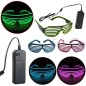 Ochelari luminosi cu fir El Wire, 3 moduri iluminare, accesoriu party si festival, invertor baterii