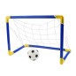 Set mini poarta fotbal, minge si pompa umflare, 2 porti 60x29x41 cm