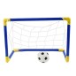 Set mini poarta fotbal, minge si pompa umflare, 2 porti 60x29x41 cm