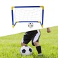 Set mini poarta fotbal, minge si pompa umflare, 2 porti 60x29x41 cm