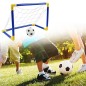 Set mini poarta fotbal, minge si pompa umflare, 2 porti 60x29x41 cm
