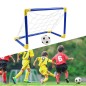 Set mini poarta fotbal, minge si pompa umflare, 2 porti 60x29x41 cm