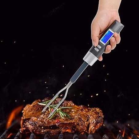Termometru digital pentru carne, functie dubla, afisaj LED, sonda, otel inoxidabil, 34 cm