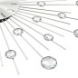 Ceas de perete cu efect 3D, elemente cristal, cifre arabe, 50 cm, argintiu