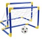 Set mini poarta fotbal, minge si pompa umflare, 2 porti 60x29x41 cm