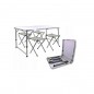 Set masa cu 4 scaune, inaltime masa reglabila, picioare antiderapante, aluminiu, pentru camping, RESIGILAT Set masa cu 4 scaune, inaltime masa reglabila, picioare antiderapante, aluminiu, pentru camping, RESIGILAT