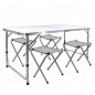 Set masa cu 4 scaune, inaltime masa reglabila, picioare antiderapante, aluminiu, pentru camping, RESIGILAT