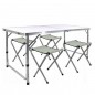 Set masa cu 4 scaune, inaltime masa reglabila, picioare antiderapante, aluminiu, pentru camping, RESIGILAT Set masa cu 4 scaune, inaltime masa reglabila, picioare antiderapante, aluminiu, pentru camping, RESIGILAT