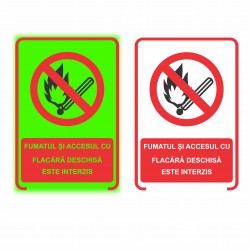 Indicator fosforescent Fumat si flacara interzise