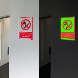 Indicator fosforescent Fumat si flacara interzise