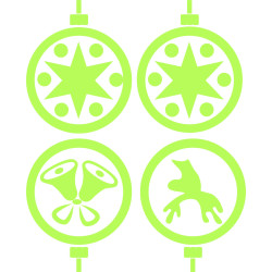 Sticker 4 globuri fosforescente decorative pentru Craciun