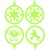 Sticker 4 globuri fosforescente decorative pentru Craciun