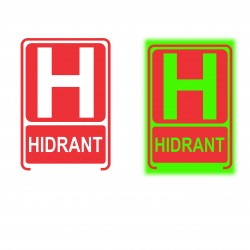 Semn informare fosforescent Hidrant 20x30 cm